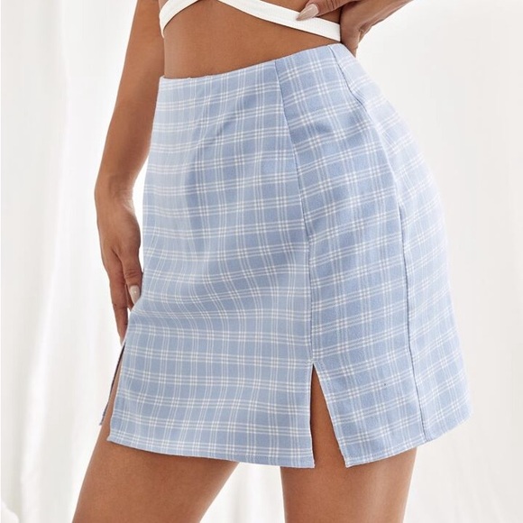SHEIN Plaid Split Hem Skirt (XS/34/2) - Picture 5 of 5